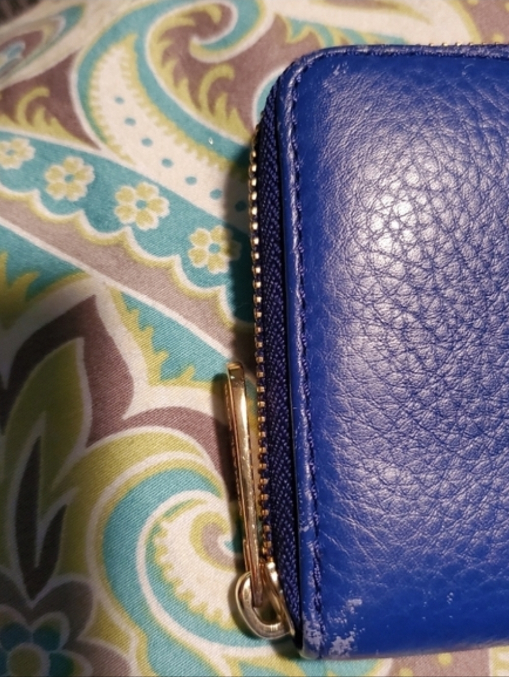 EUC Michael Kors Lrg Blue Tie-Dye Drawstring Shoulder Bag w/matching Wallet SET - Picture 12 of 13